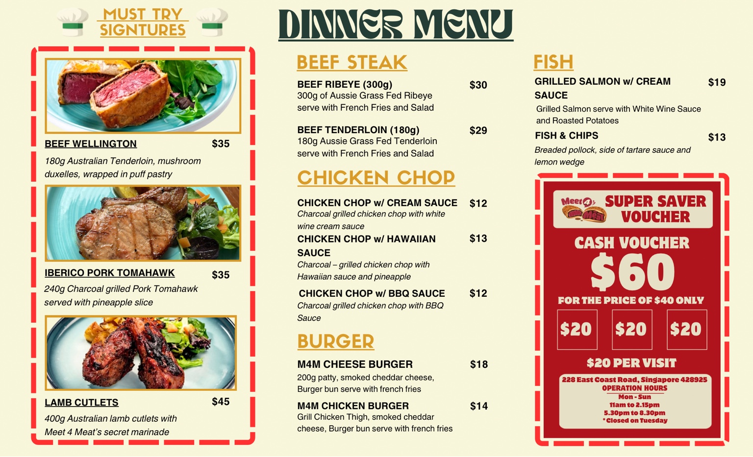 MEET 4 MEAT menu and food